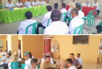 Tim Monev Kecamatan Sragi saat melakukan pemeriksaan kelengkapan dokumen realisasi penggunaan dana desa di Desa Sumber Agung dan Sumber Sari.