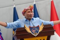Viktor Bungtilu Laiskodat saat memberikan sambutan di acara Musyawarah Besar FPKJ Jakarta