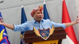 Viktor Bungtilu Laiskodat saat memberikan sambutan di acara Musyawarah Besar FPKJ Jakarta