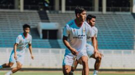 Eksel Runtukahu saat menjalani latihan bersama Timnas Indonesia setelah mendapat panggilan pemusatan latihan ASEAN Hyundai Cup 2026 berkat performa impresif bersama Persija Jakarta