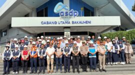 ASDP Cabang Bakauheni siap memasuki babak baru layanan penyeberangan nasional melalui soft launching implementasi sterilisasi (Dok. Hms. PT ASDP)
