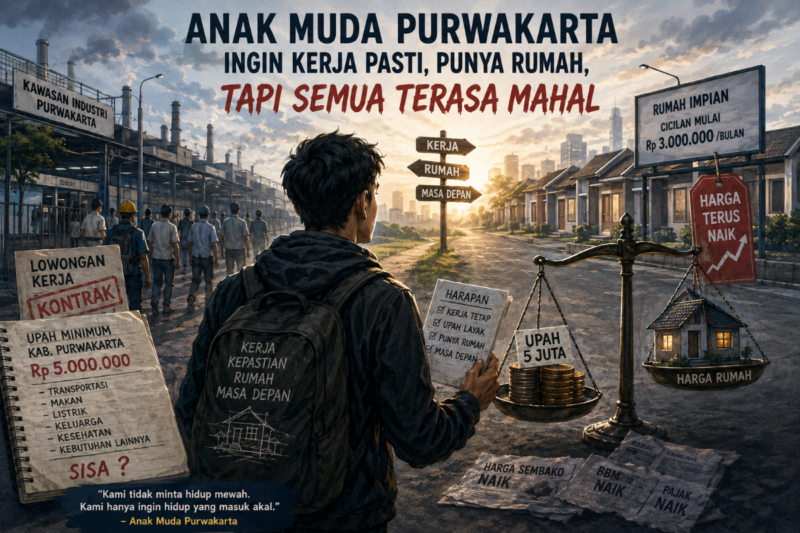 Ilustrasi Menagih Kepastian Kerja dan Rumah bagi Pemuda Purwakarta